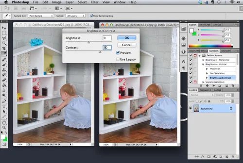 Use Photoshop For Journal Photos, from the workbench