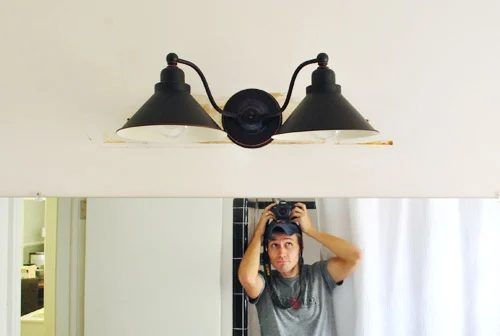 Replacing An Old Bathroom Light: a house log
