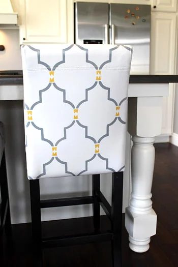 Stencil Fabric Chairs, step by step