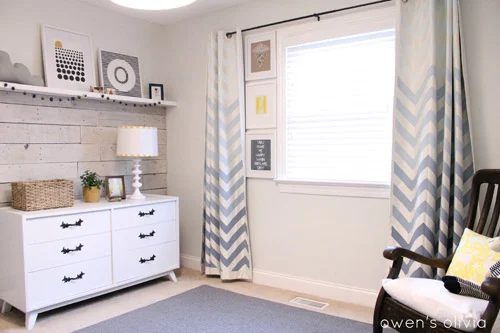 A Peaceful Gray & White Nursery: a house log