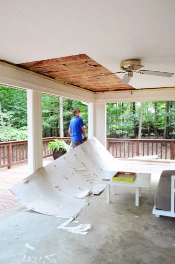 Tear Down An Old Ceiling, step by step