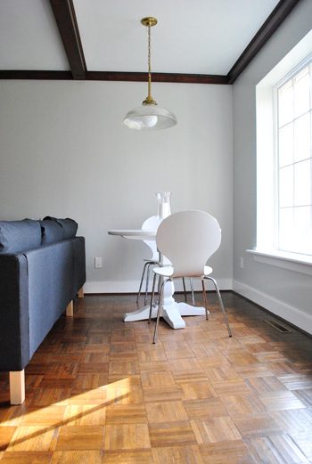 small seating area in living room where ikea sectional sofa was lately installed