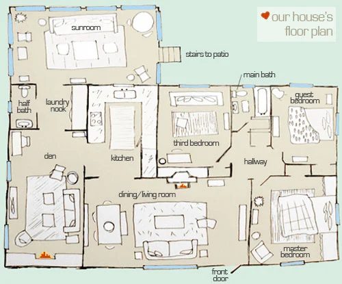 The Floor Plan Of The Ranch Home