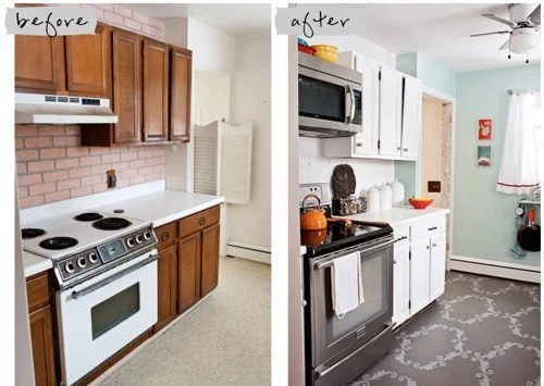 A Swift Kitchen Update With Stenciled Floors