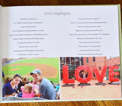 Cover Page in Family Yearbook With Highlights From Year