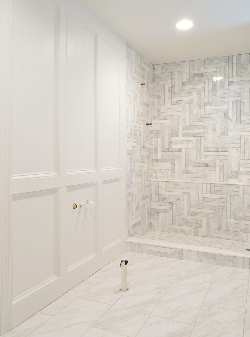 Master Bathroom Update With Missing Tub And Ungrouted Marble Shower