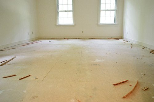 subfloor with carpet took out