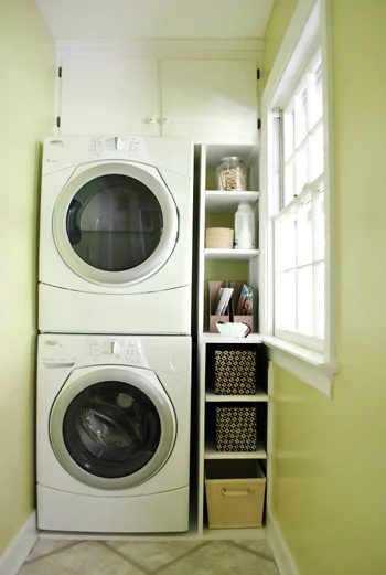 Add Built-In Shelves Next To A Washer & Dryer, step by step