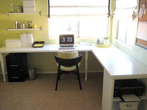 A Bright Yellow-Green Office Makeover: a house log