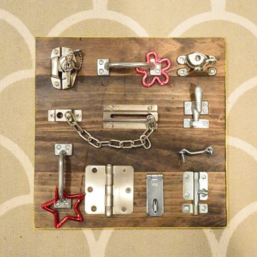 A Hands-on Busy Board With Latches For Kids