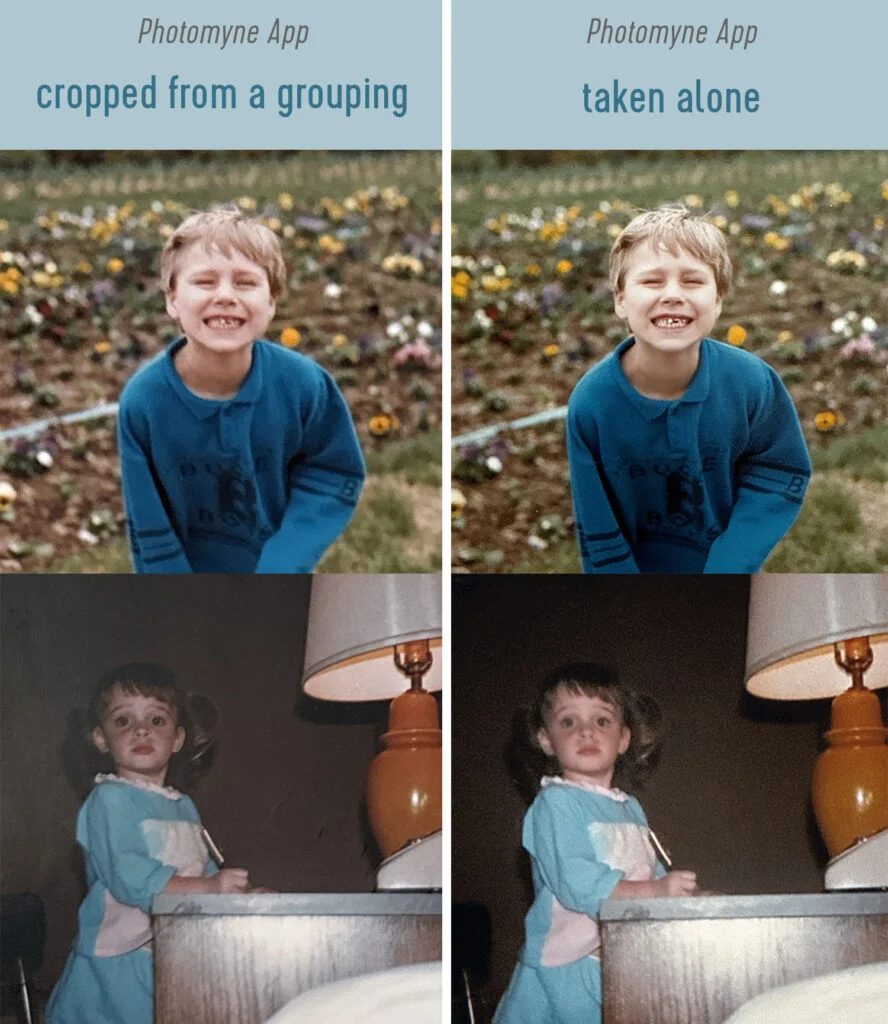 Difference Between Digitizing Old Photos with Photomyne App As Group Photo or Individual Photos