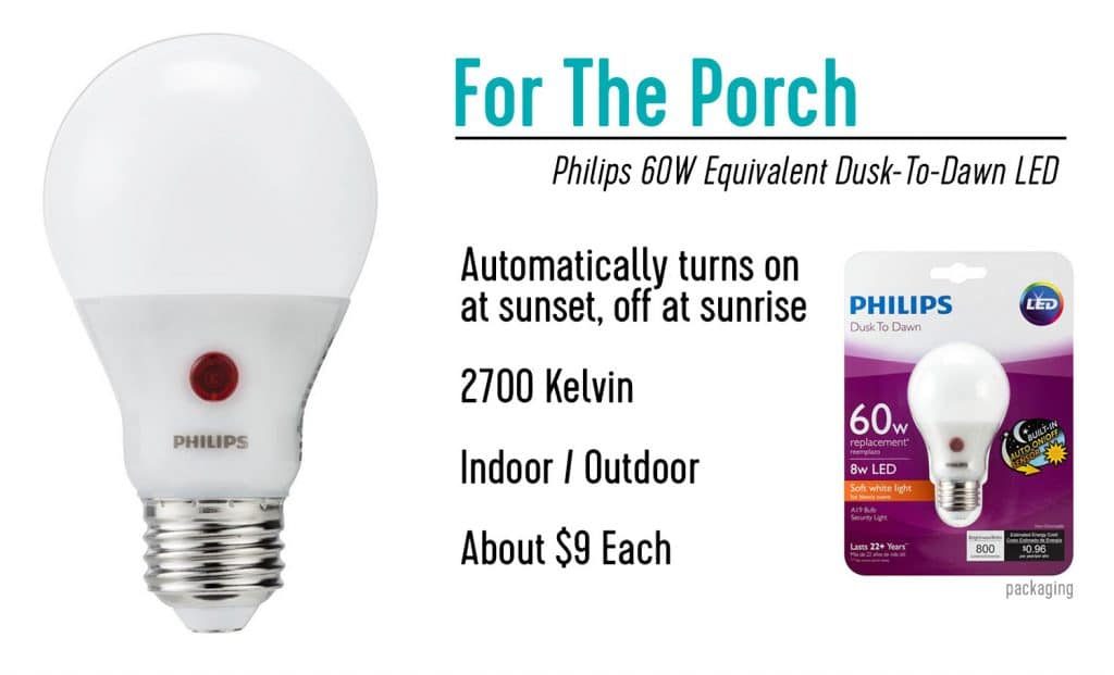 Our go-to dusk to dawn Philips LED light bulb