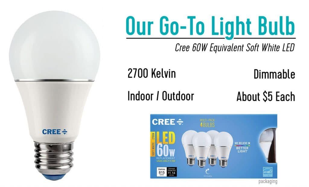 Our go to light bulb the Cree 60W LED soft white bulb