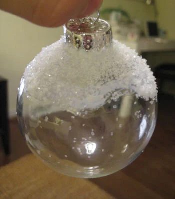 Make Feather & Snow Glass Ornaments, step by step
