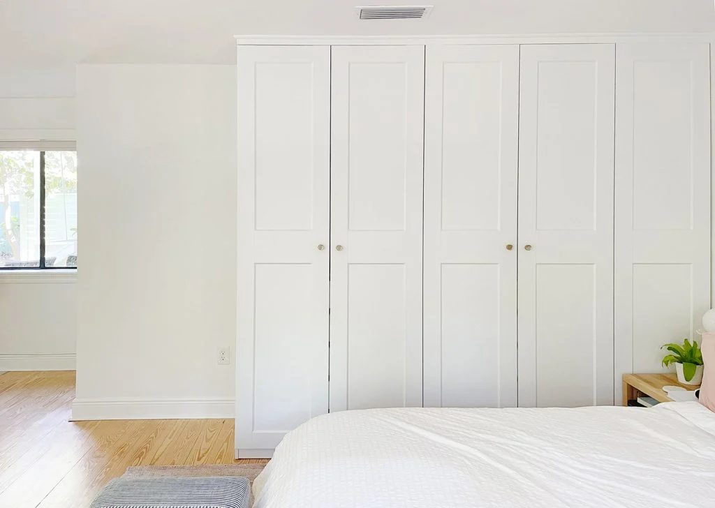 Row Of Ikea Pax Wardrobes Before Additional Close Is Brought in
