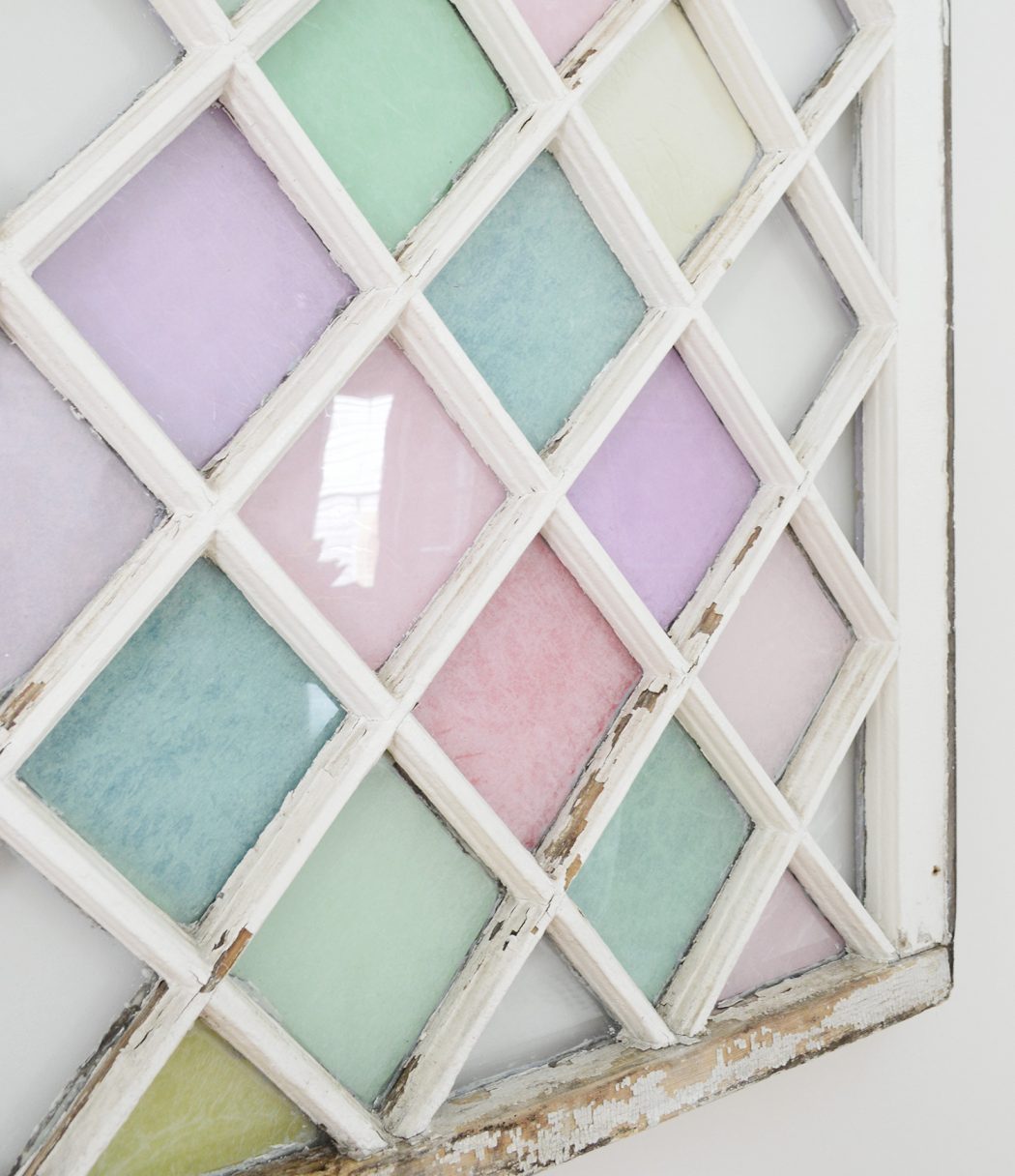 Side Detail Of Hands-on Stained Glass Diamond Window Wall Hanging