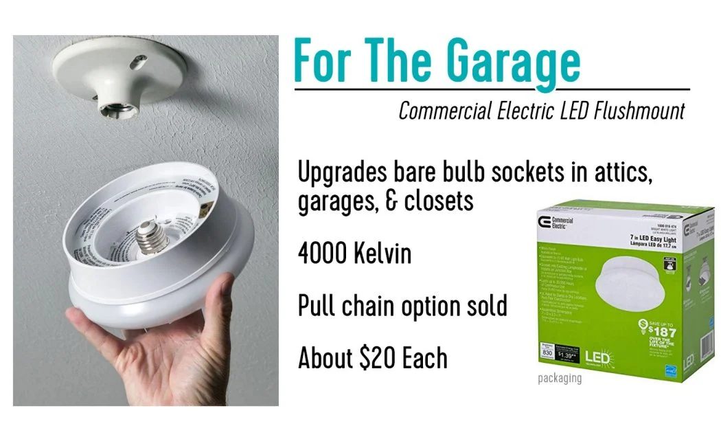 Our go-to garage work light commercial electric LED flushmount