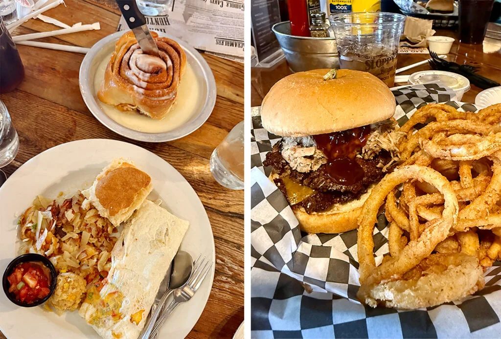 Greasy Food In Pigeon Forge Gatlinburg TN Crocketts Breakfast and Sloppy Hog Burger