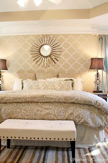 Stenciling A Bedroom Wall: a house log