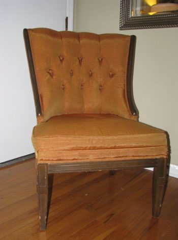 Painting And Reupholstering A Chair Alongside Ikea Curtains