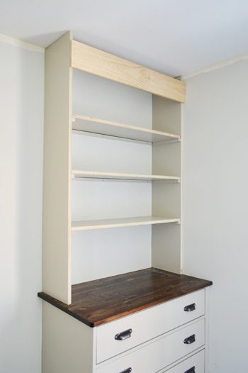 Shelves placed during build of Hands-on bookshelf