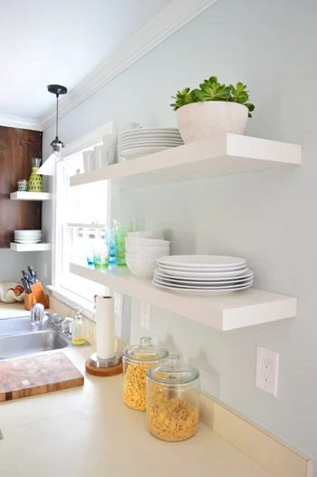 Hanging Ikea Floating Shelves In The Kitchen