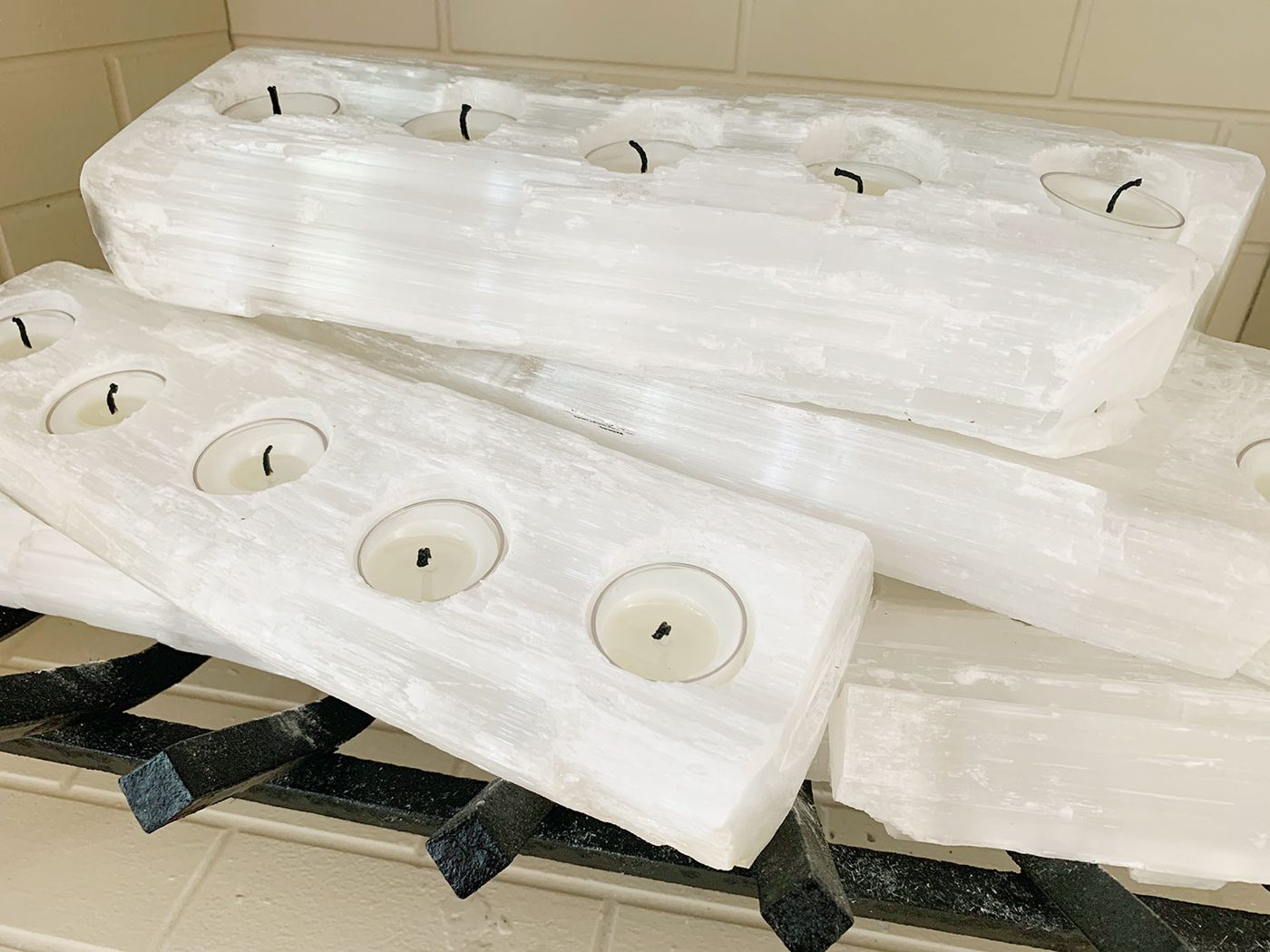 Making A Selenite Crystal Fireplace: a house log