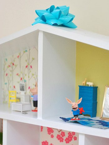 Bow On Top Of Hands-on Homemade Dollhouse Build For Daughter