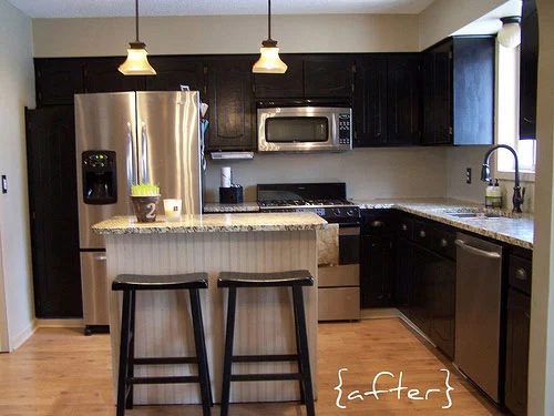 Painting Wood Kitchen Cabinets Black: a house log