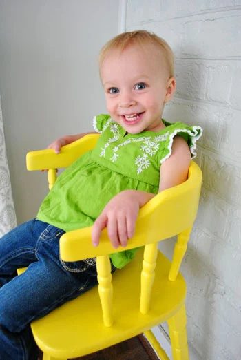 Updating An Old Wooden Highchair: a house log