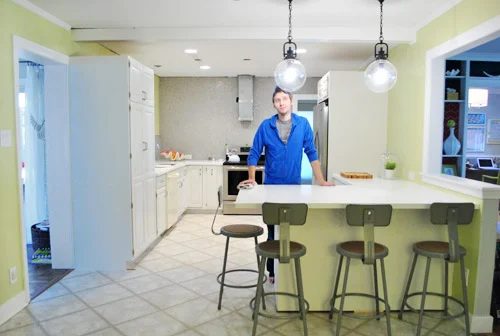 Hanging Two Glass Kitchen Pendants: a house log