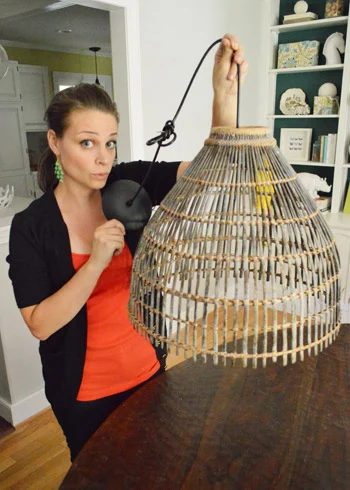 Turn A Basket Into A Pendant Light, step by step