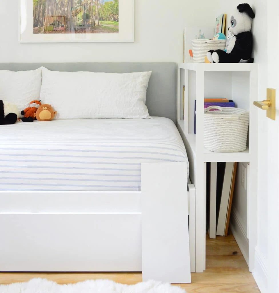 Built In Boys Bedroom With Hidden Cubby Storage Compartment Under Hands-on Bookcase