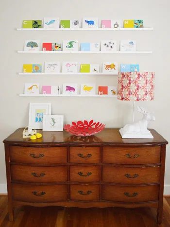 Hanging Small Wall Ledges Meant for Flash Cards, Postcards, Or Books