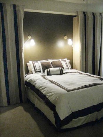 Adding Built-in Wardrobes Alongside Curtains To Either Side Of The Bed
