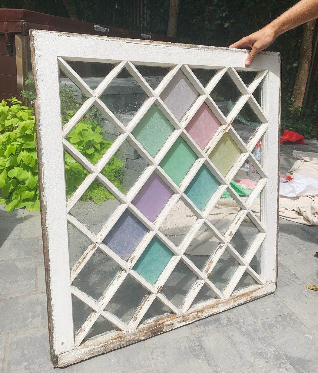 Front Progress On Hands-on Stained Glass Window With Subtle Colors