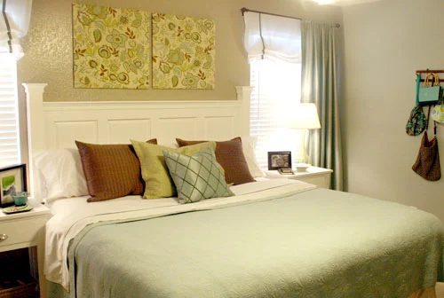 Using Cabinet Doors To Build A Headboard: a house log