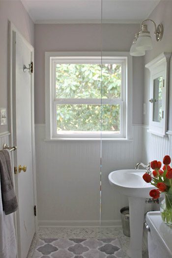 Updating A Bathroom Alongside Marble Tile & Beadboard