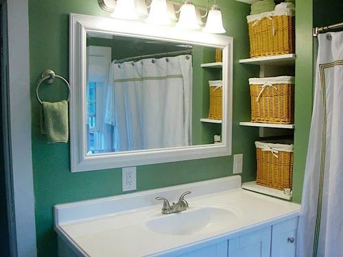 Bathroom Makeover Alongside Green Walls