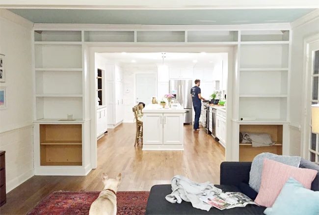 Hands-on bookshelves mid construction with face pieces on unfinished edges
