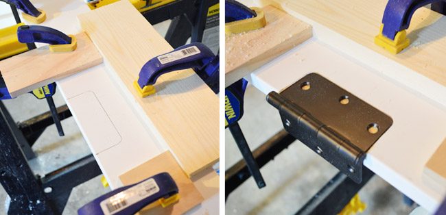Hands-on Template Clamped To Door Jamb To Route Door Hinge Location