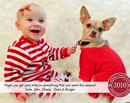 Dog & Baby Christmas Card Ideas