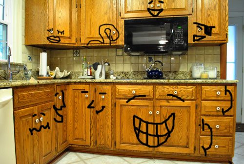 A record of Kitchen Cabinet Knobs Are Eyeballs