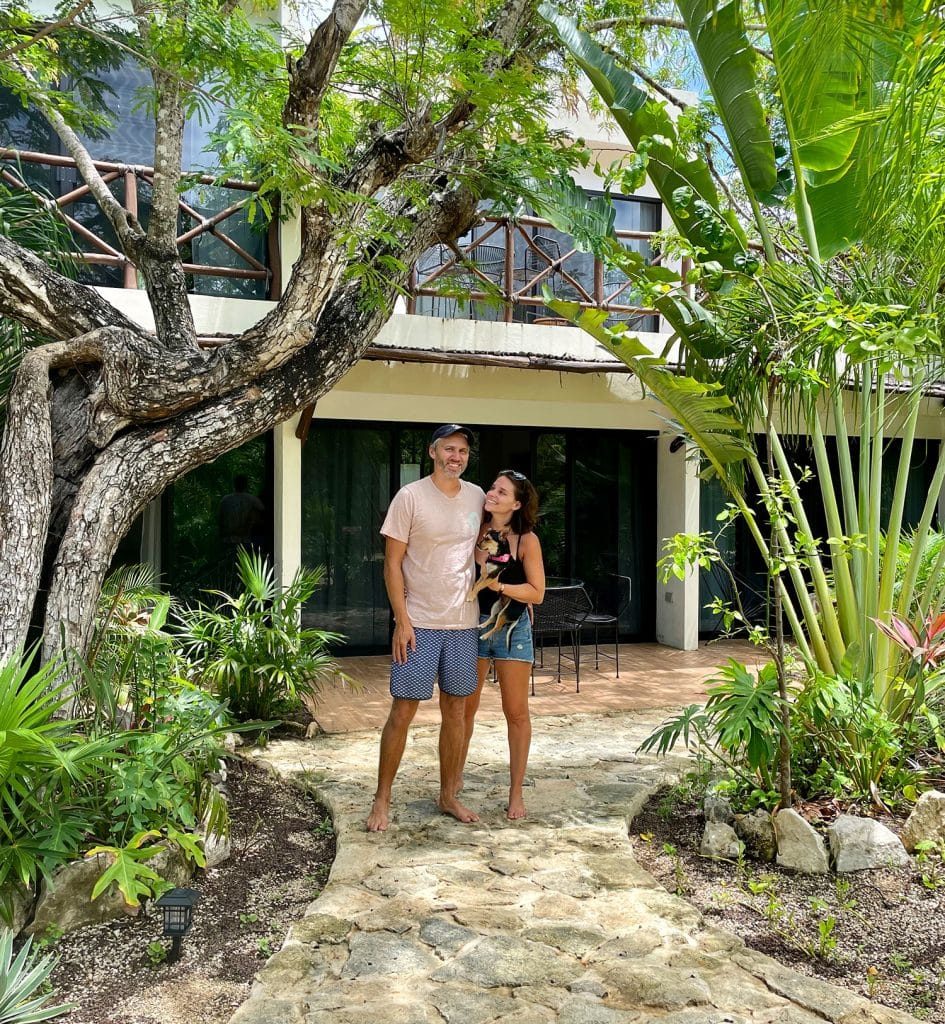 The house team Standing At Arkah Airbnb in Akumal Mexico