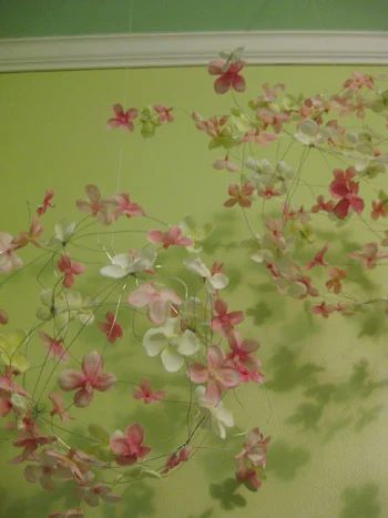 Make A Faux Flower Mobile For The Nursery, step by step