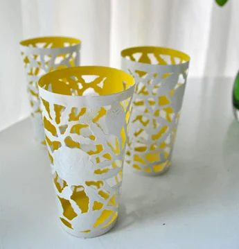 Paint Metal Cups To Make Two-Tone Votive Holders, step by step