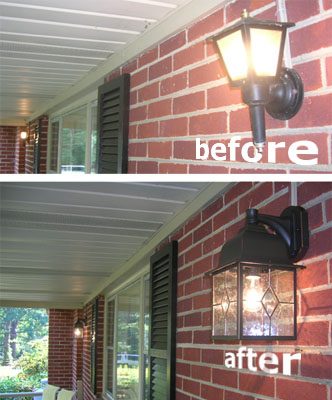 Installing New Exterior Porch Lights: a house log