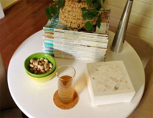 Adding Hidden Storage To A Side Table: a house log