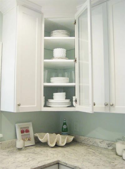 Painting The Inside Of The Glass Kitchen Cabinet