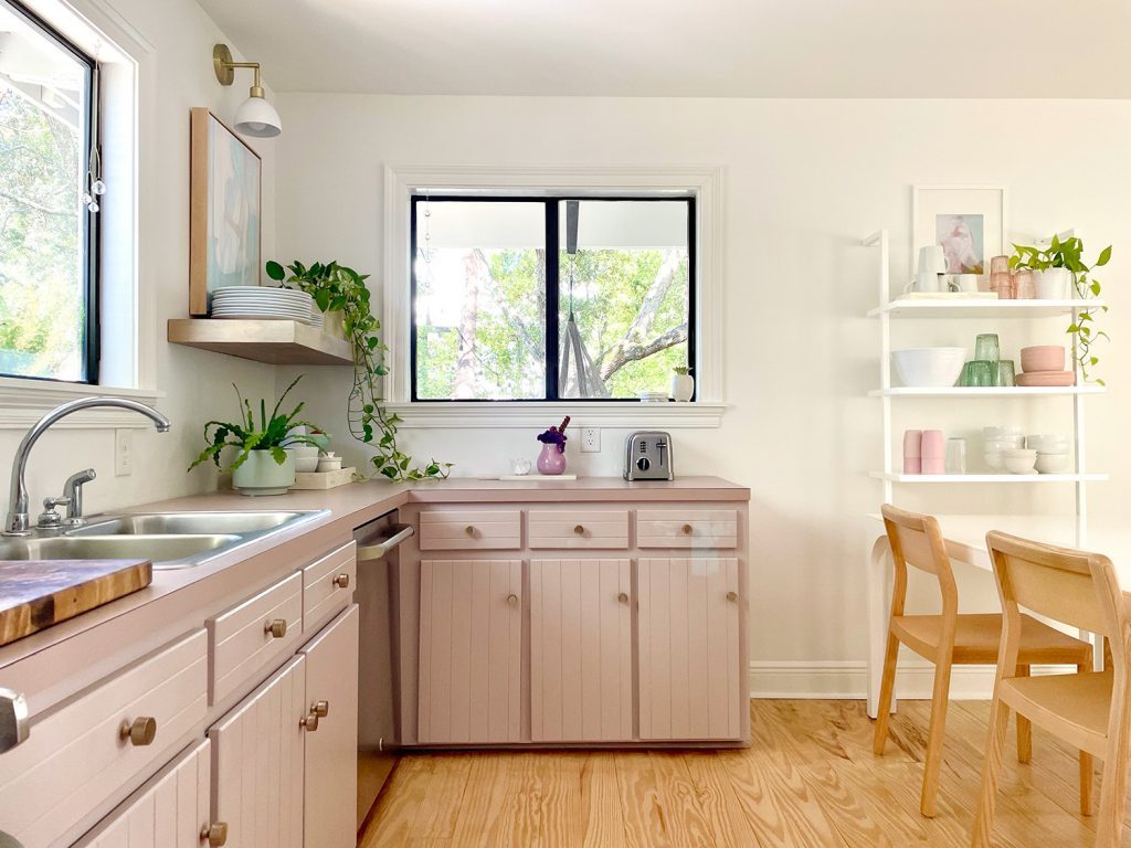 Previous view of updated kitchen before new door was brought in